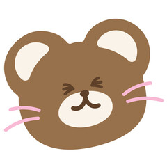 Teddy bear cute expression for cartoon character, comic, mascot, animal, zoo, souvenir shop, emoji, cute patches, brooch, pin, shirt print, kid doll, toy, good night sticker, Chocolate's Day, icon, ad
