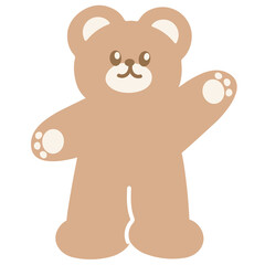 Teddy bear saying hello for cartoon character, greeting card, comic, mascot, animal, zoo, souvenir shop, cute patch, brooch, pin, shirt print, kid doll, toy, sticker, hi, standee, Chocolate's Day, ads