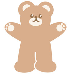 Teddy bear ready to hug for cartoon character, greeting card, comic, mascot, animal, zoo, souvenir shop, cute patch, brooch, pin, shirt print, kid doll, toy, sticker, love sign, standee, expression