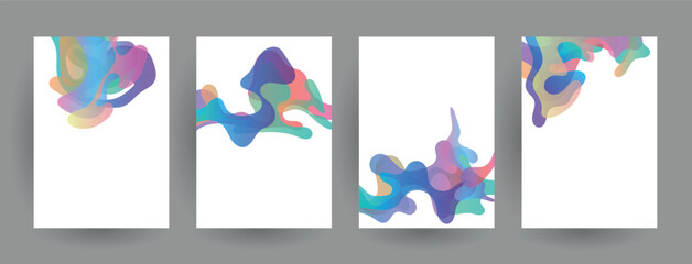 Modern abstract covers set. Abstract shapes composition. Futuristic minimal design.