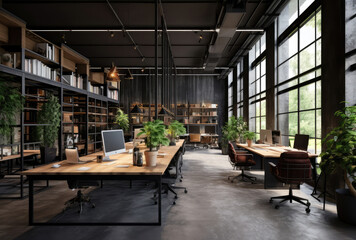 Contemporary Office Space with Industrial Elements