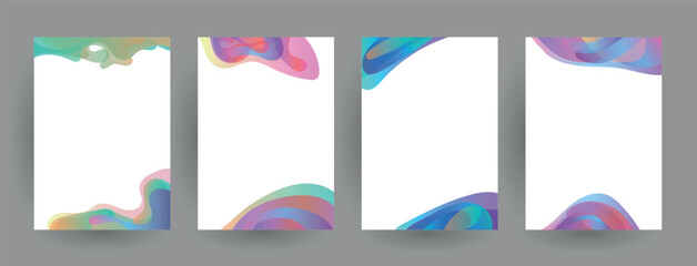 Modern abstract covers set. Abstract shapes composition. Futuristic minimal design.