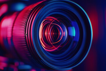 Stunning Close-Up of a Camera Lens in Vibrant Colors
