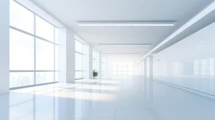 Obraz premium Bright and Modern Office Corridor Interior