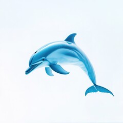 Naklejka premium Elegant dolphin swimming in blue water with sleek silhouette