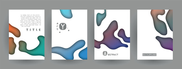 Modern abstract covers set, Modern colorful wave liquid flow poster. Cool gradient shapes composition, vector covers design.	