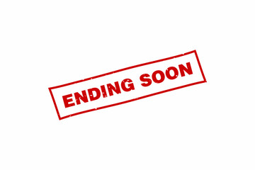 Ending soon stamp, Ending soon red square stamp.