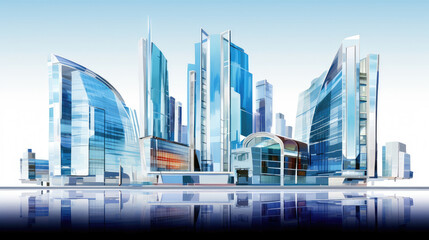 Modern Glass Skyscrapers with Stunning Reflections