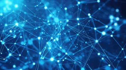 Obraz premium Abstract blue technology background with connection lines and dots