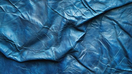 Blue leather texture background. Ideal for adding a stylish and textured backdrop to your designs.