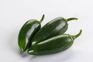 Raw green Mexican jalapeno pepper