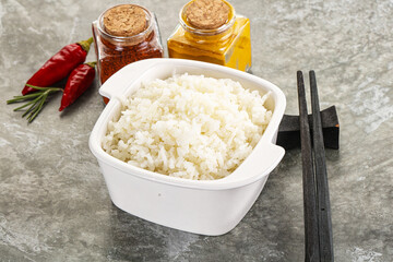 Steamed Basmati rice in the bowl