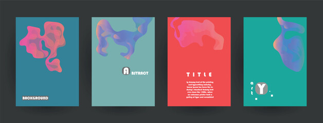 Modern abstract covers set, Modern colorful wave liquid flow poster. Cool gradient shapes composition, vector covers design.	