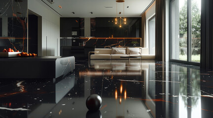 Black marble, add a touch of opulence. Generative AI.