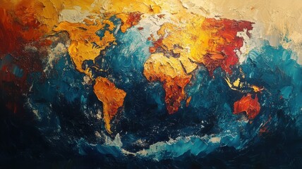 Abstract Expressionism Style world with dynamic brushstrokes and vivid contrasts.