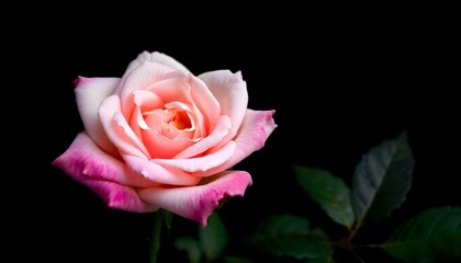 Fototapeta premium pink rose isolated on black