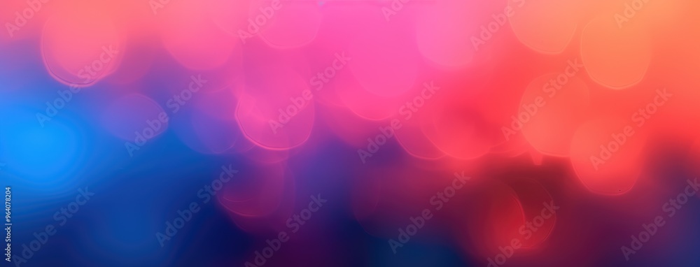 Poster Vibrant Bokeh Lights with Red and Blue Tones