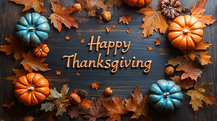 Happy Thanksgiving text poster