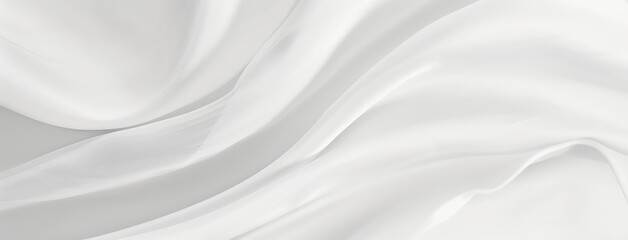 Obraz premium Elegant White Satin Fabric in Abstract Waves