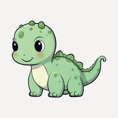 Naklejka premium Cute cartoon baby dinosaur illustration