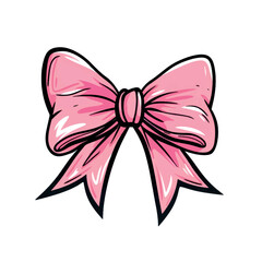 Pink bow illustration vector design