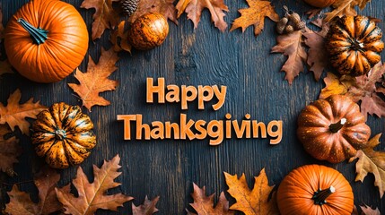 Happy Thanksgiving text poster
