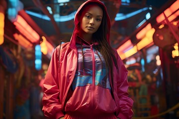 Obraz premium Portrait of a beautiful young woman in an raincoat. fashion concept