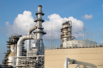 Oil and Gas Industrial zone,The equipment of oil refining,Close-up of industrial pipelines of an...