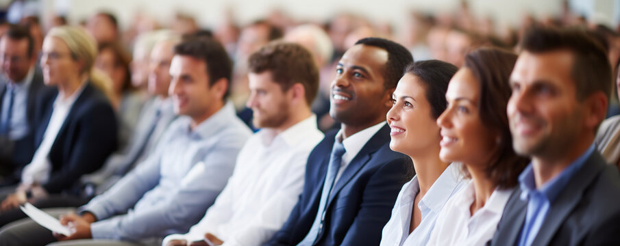 Professional audience engaged during a business seminar