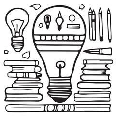 LOGO DESIGN , BACK TO SCHOOL , EPS FILE  EASY TO DRAW THE COLOUR