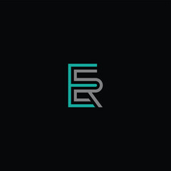 ER or RE abstract letter outstanding professional business awesome artistic branding company different colors illustration logo design.