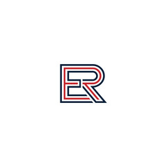 ER or RE abstract letter outstanding professional business awesome artistic branding company different colors illustration logo design.