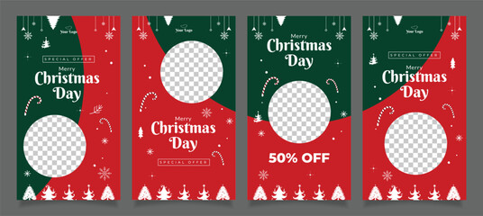 christmas sale social media instagram stories collection template