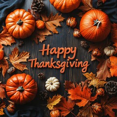 Happy Thanksgiving greeting text poster