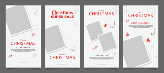 christmas sale social media instagram stories collection template
