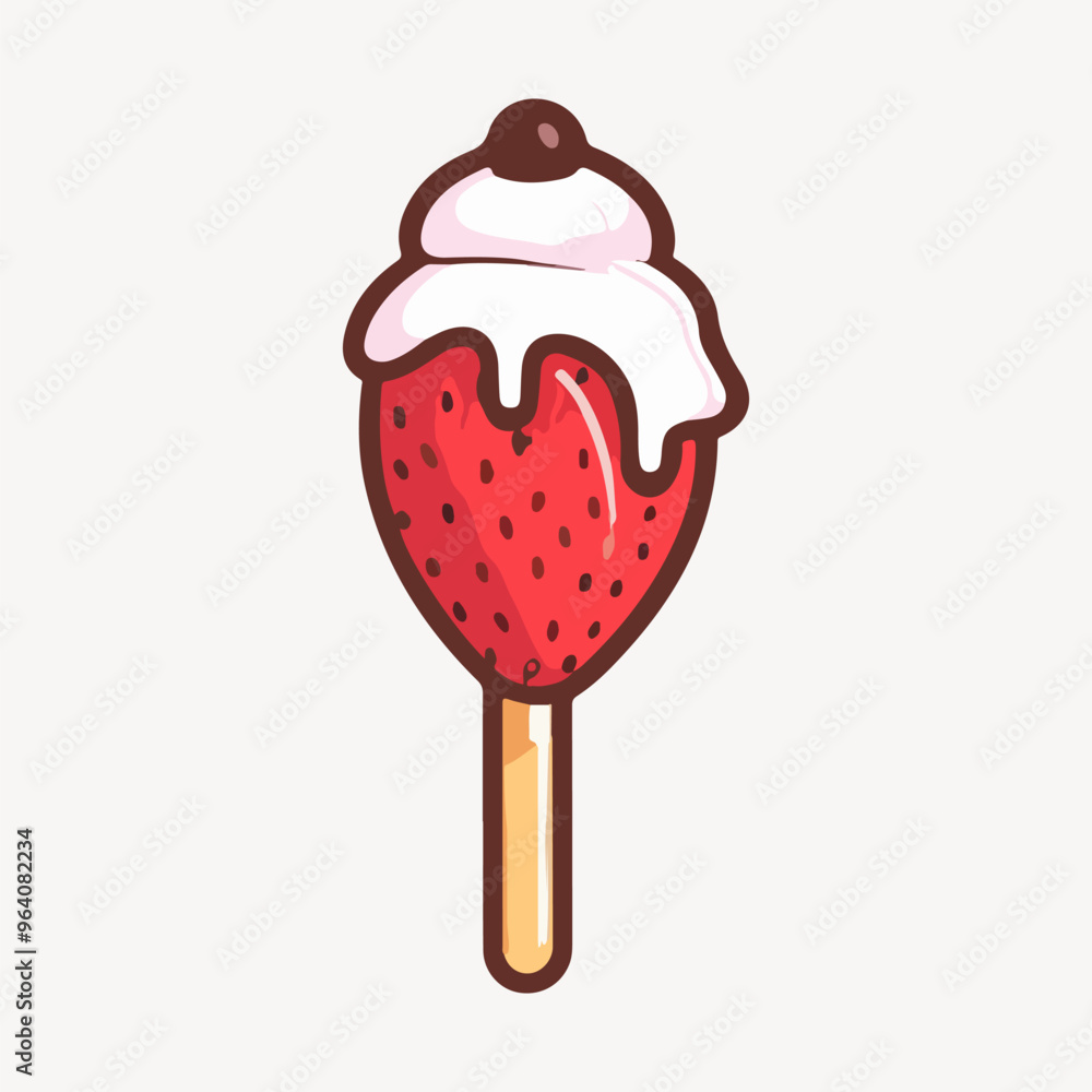 Sticker ice cream illustration vector