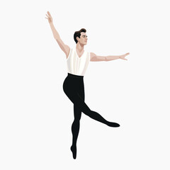 Fototapeta premium Elegant male ballet dancer illustration