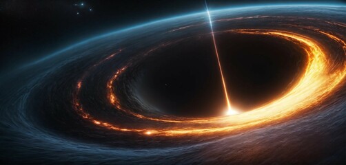 illustration of a black hole in deep space