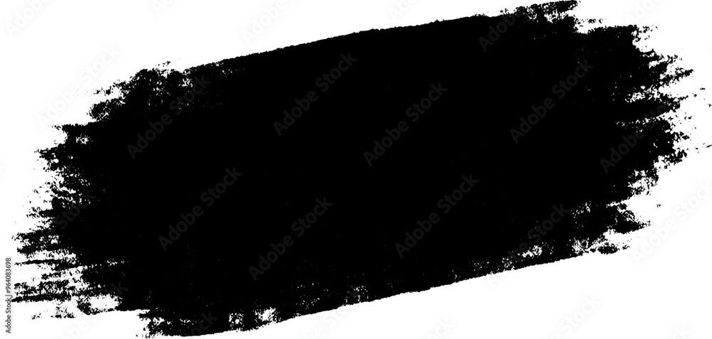 Wall mural grunge black ink brush stroke isolated
