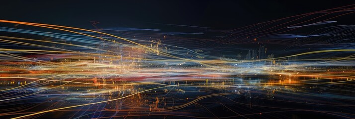 Abstract Urban Light Trails with Dynamic Energy