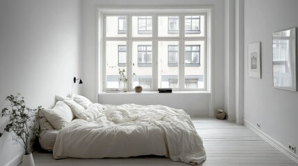 Scandinavian style bedroom with simple furnishings