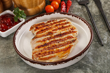 Tasty grilled pork meat steak