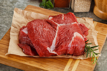 Raw beef meat piece for cooking
