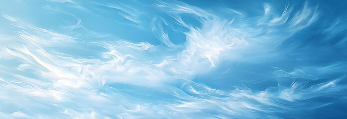 Obraz premium Serene Blue Sky with Wispy Clouds: A Peaceful Nature Scene