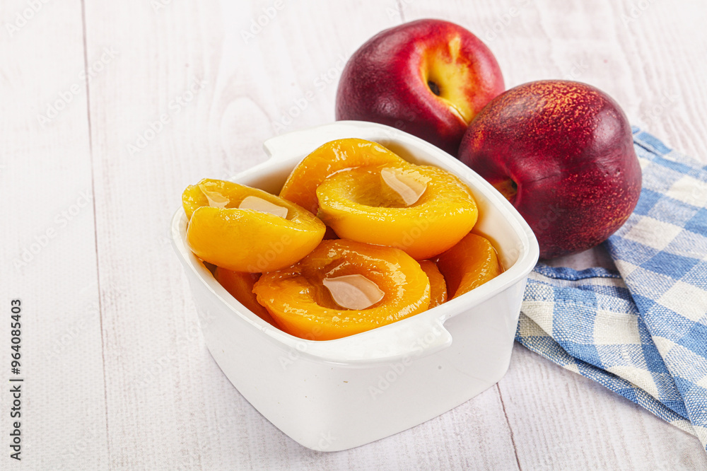 Canvas Prints canned peaches with sweet syrope