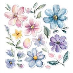 Colorful Floral Bouquet with Wildflowers and Green Leaves