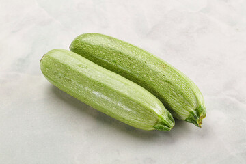 Raw green ripe zucchini vegetable