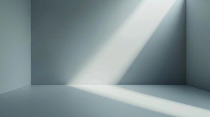 Soft gray gradient background in an empty room, ideal for product display or minimalist designs.