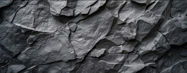 Dark Abstract Stone Surface Texture Close-Up