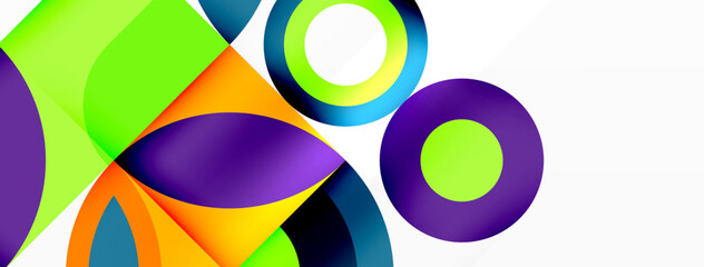 Obraz premium Circles and petals. Geometric beautiful abstract minimal template for Wallpaper, Banner, Background, Card, Book Illustration, landing page